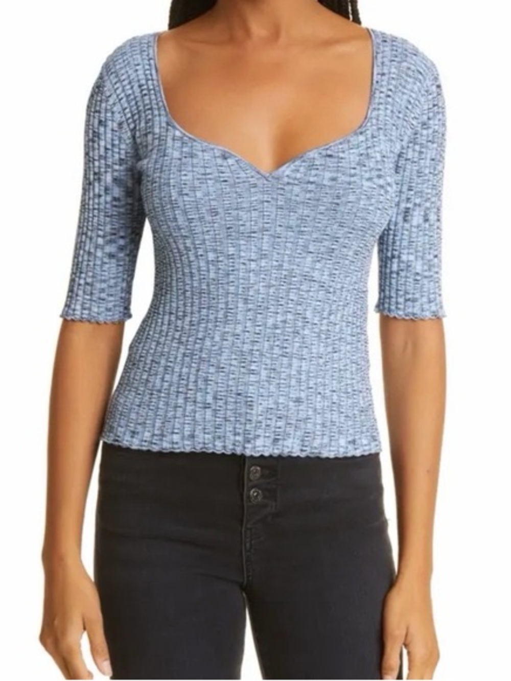 Veronica Beard Textured Lipa Rib Knit Pullover Top size M